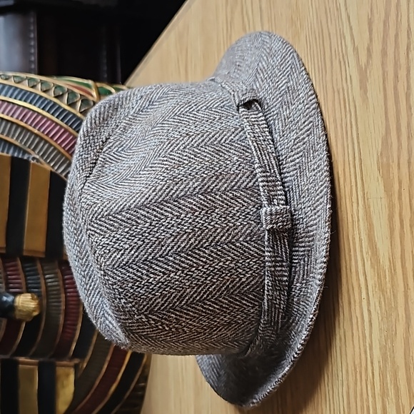 Vintage Stetson Wool Hat Fedora Mens Unisex size 7 Grey Authentic Yellow Feather - Picture 3 of 10